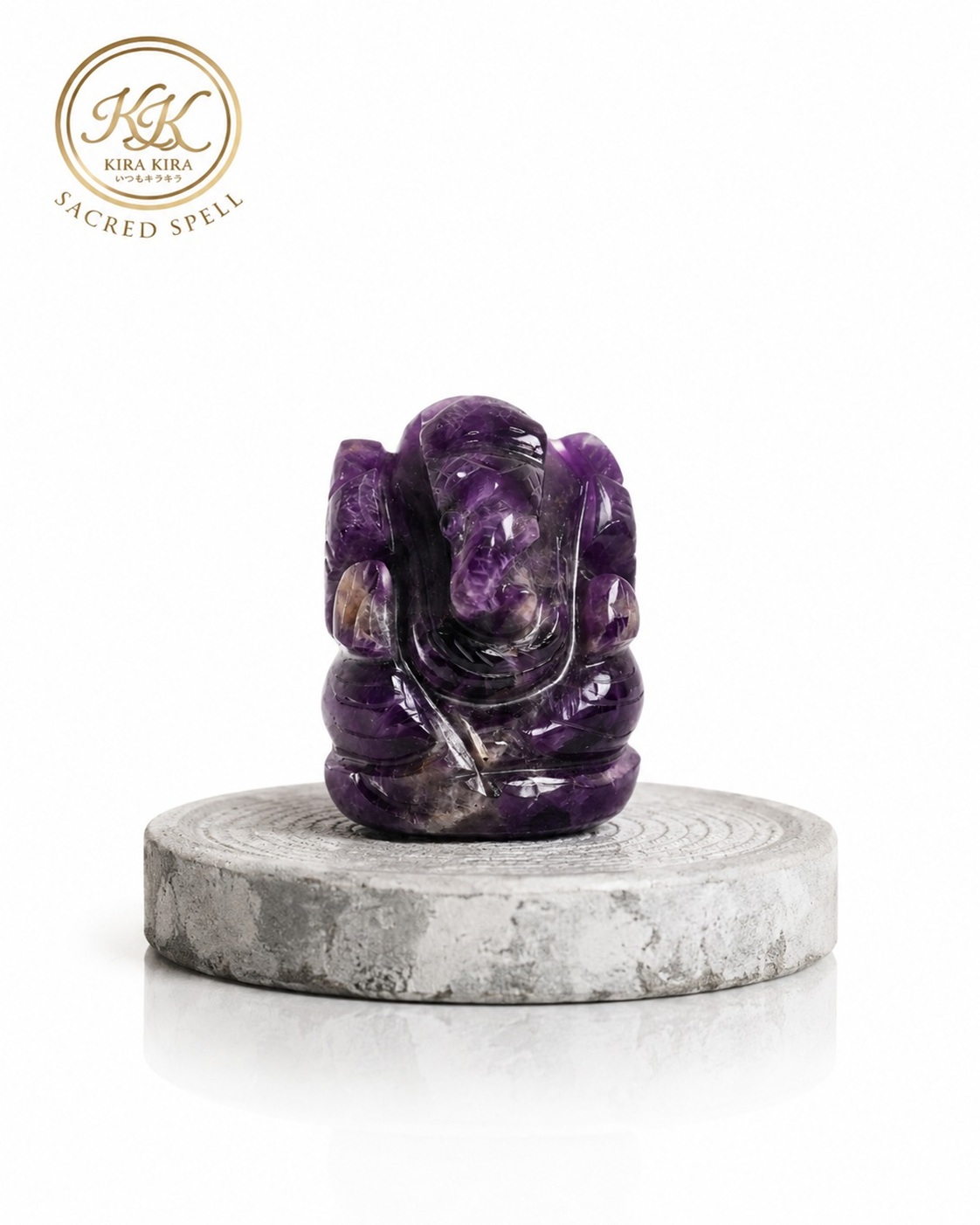 Purple Amethyst Ganesh Statue - Crystal Decorative Murti